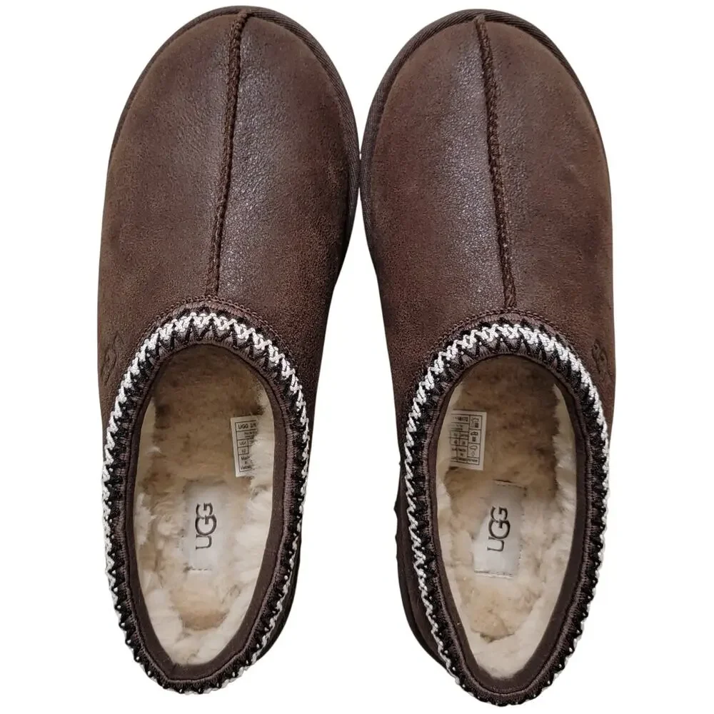 UGG Men Tasman Distressed Slip On Clog Slippers Size US 10 Burnt Cedar Brown D3L